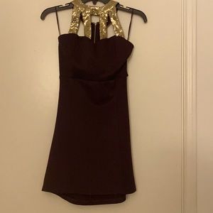Purple and Gold Sequin mini dress - size medium
